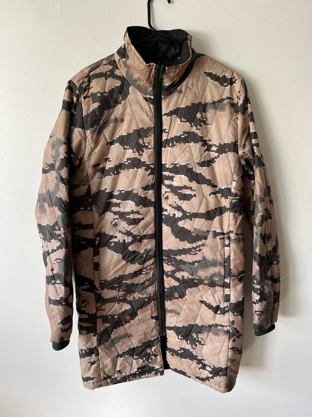 Adidas Men's Digital Camo Long Puffer Jacket Coat Parka Overlay Soccer M EI739